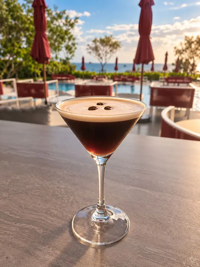 Espresso Martini by the pool